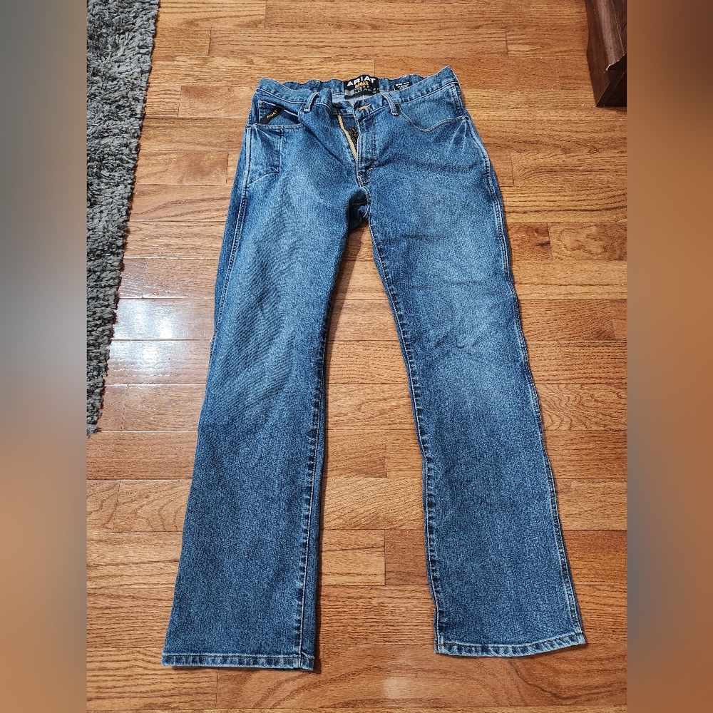 Ariat Men's Jeans Rebar M4 Lowrise Boot Bootcut Work Jeans 34/34